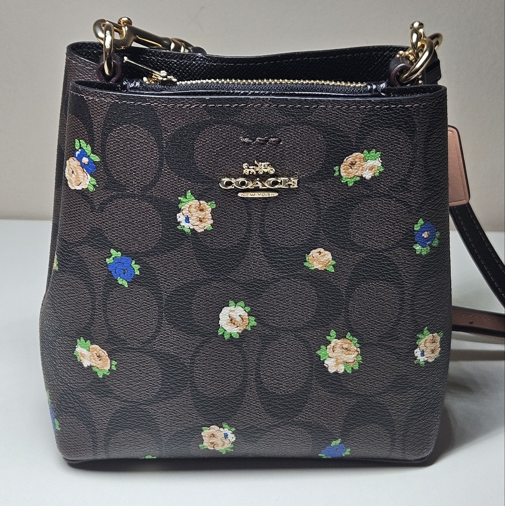 COACH MiniTown  Bucket Bag Purse  Brown, Mini Rose, Crossbody,shoulder Bag